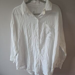 Aerie Classic White Button-Up Shirt